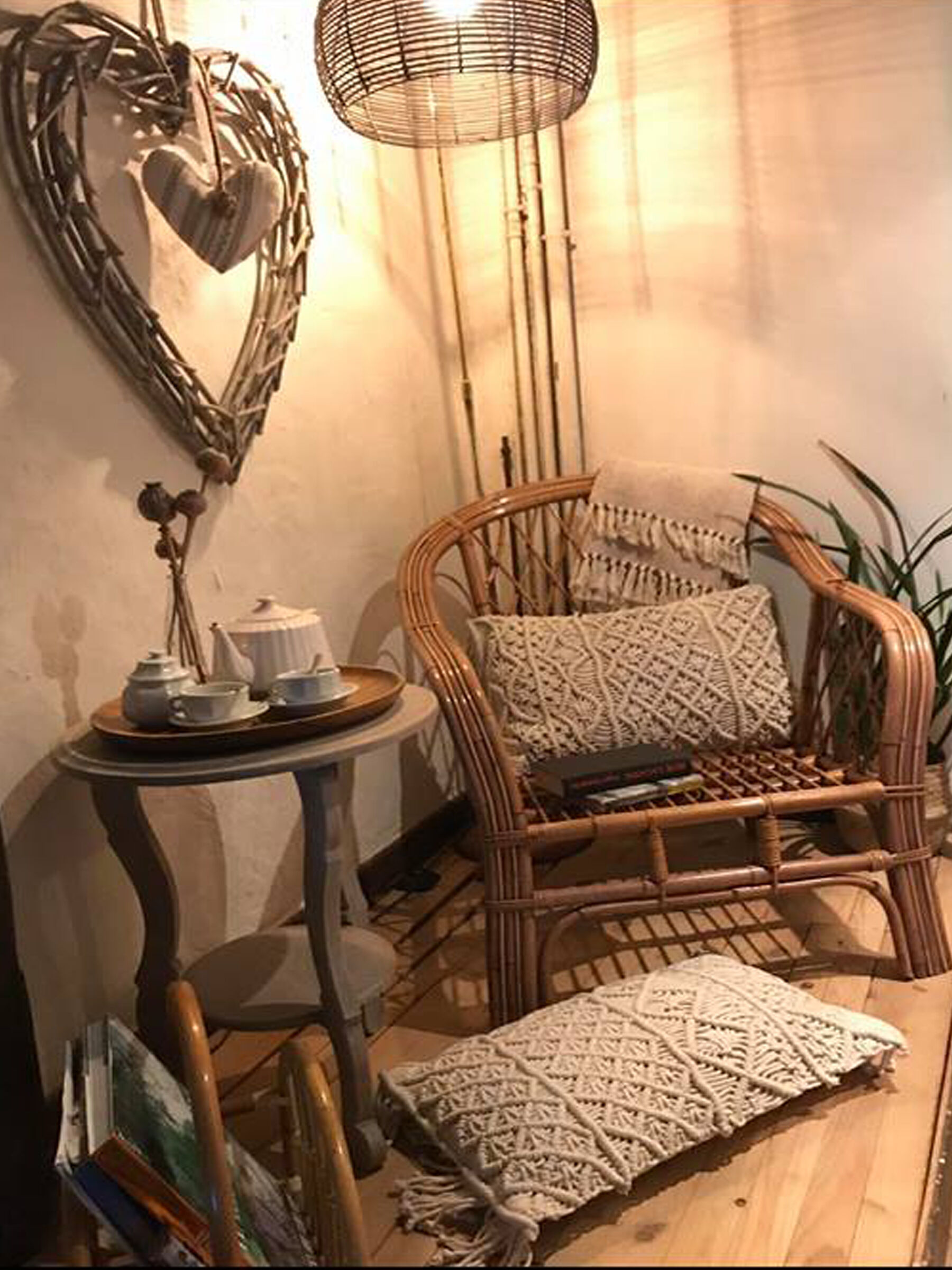 Pair of rattan armchairs