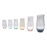 Ensemble de six verres à boire en verre de Murano multicolore par Vincenzo Nason
