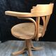 Swivel curved wooden desk armchair