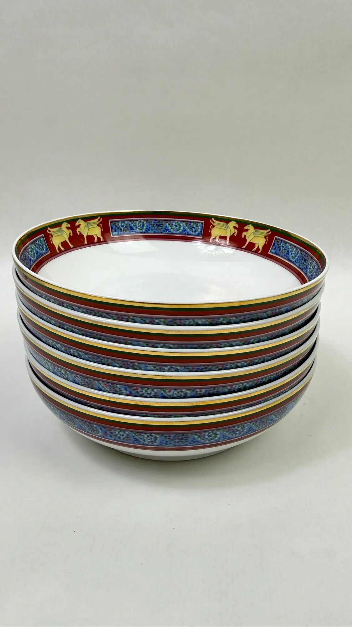 Raynaud Limoges set of 6 deep plates model Pégase 17 cm