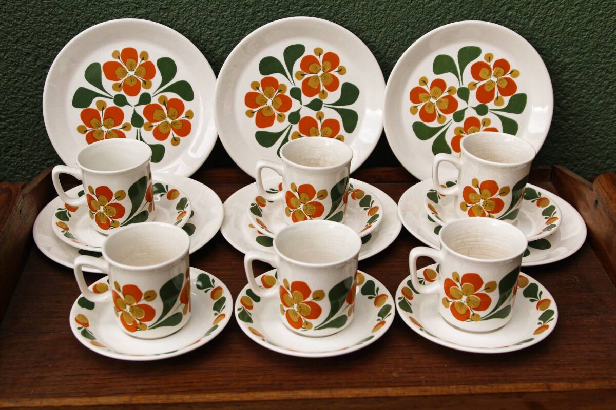Norwegian breakfast service, Stavangerflint, vintage 70s