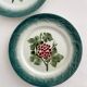 2 antique Pexonne earthenware dessert plates with grapes