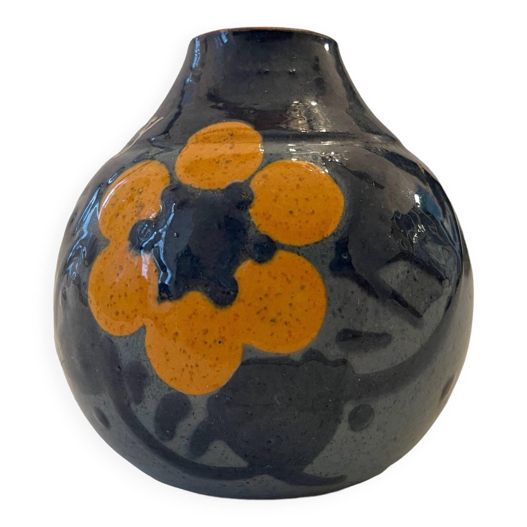 Paul Jacquet, Small Art-Deco Ceramic Ball Vase