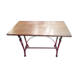 Table de bistrot dessus bois pieds fonte