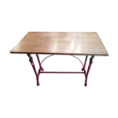 Table de bistrot dessus bois pieds fonte