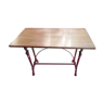 Bistro table over wood cast iron legs