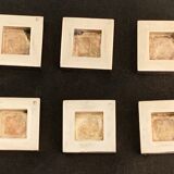 6 square silver metal knives with AVM Paris punch