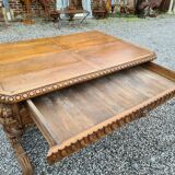 Oak desk table renaissance style