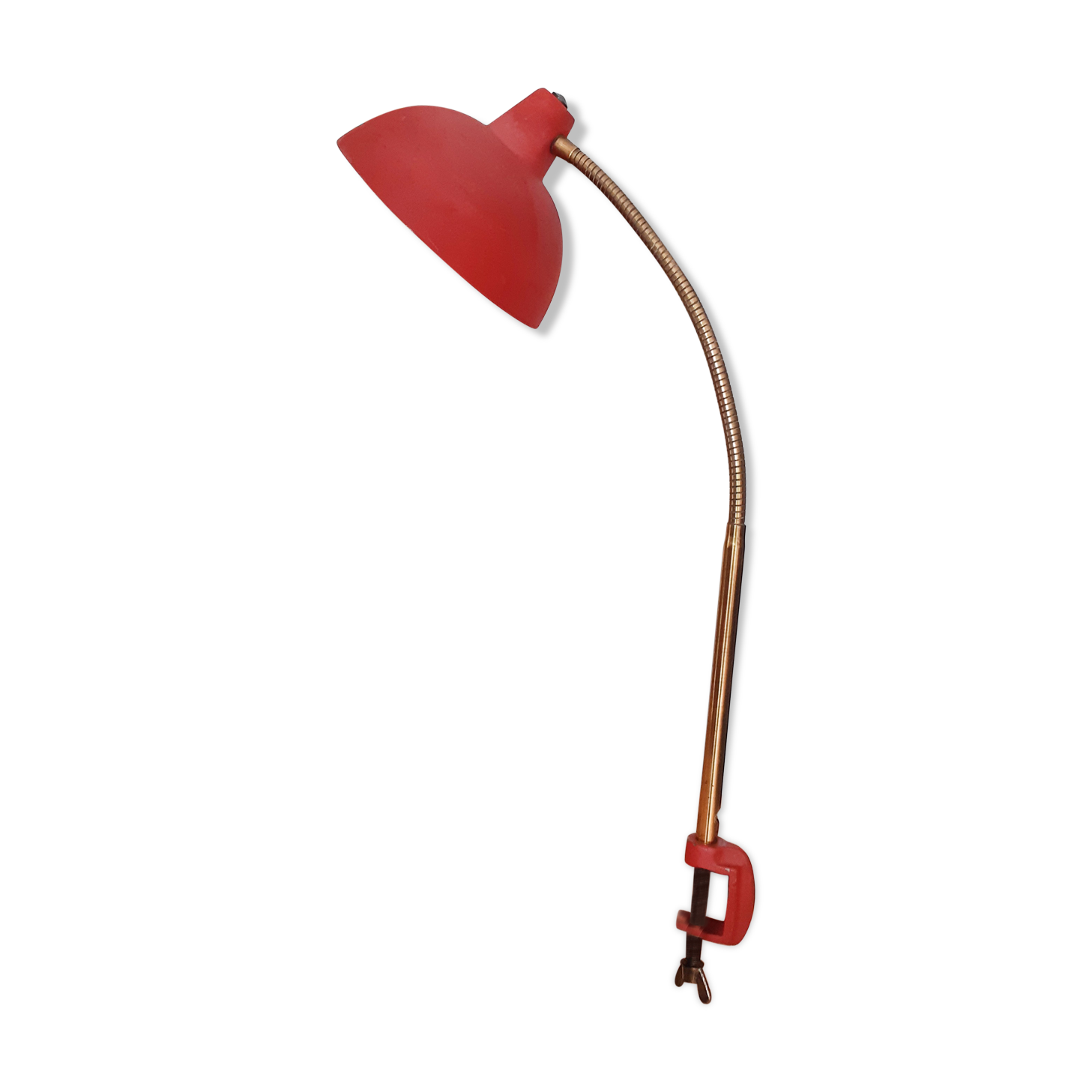 Red screw-on desk lamp