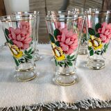 6 vintage high glasses