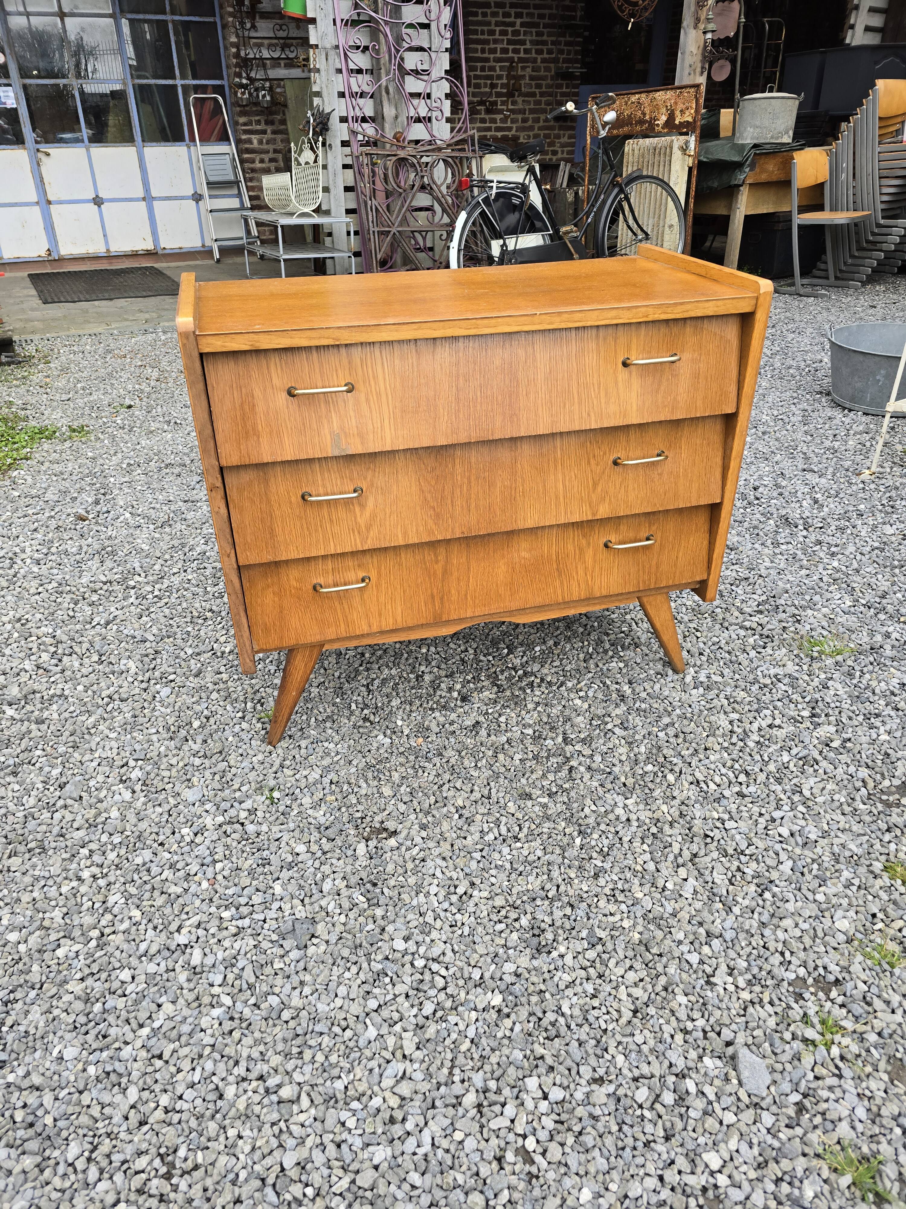 Vintage 60s oak chest of drawers