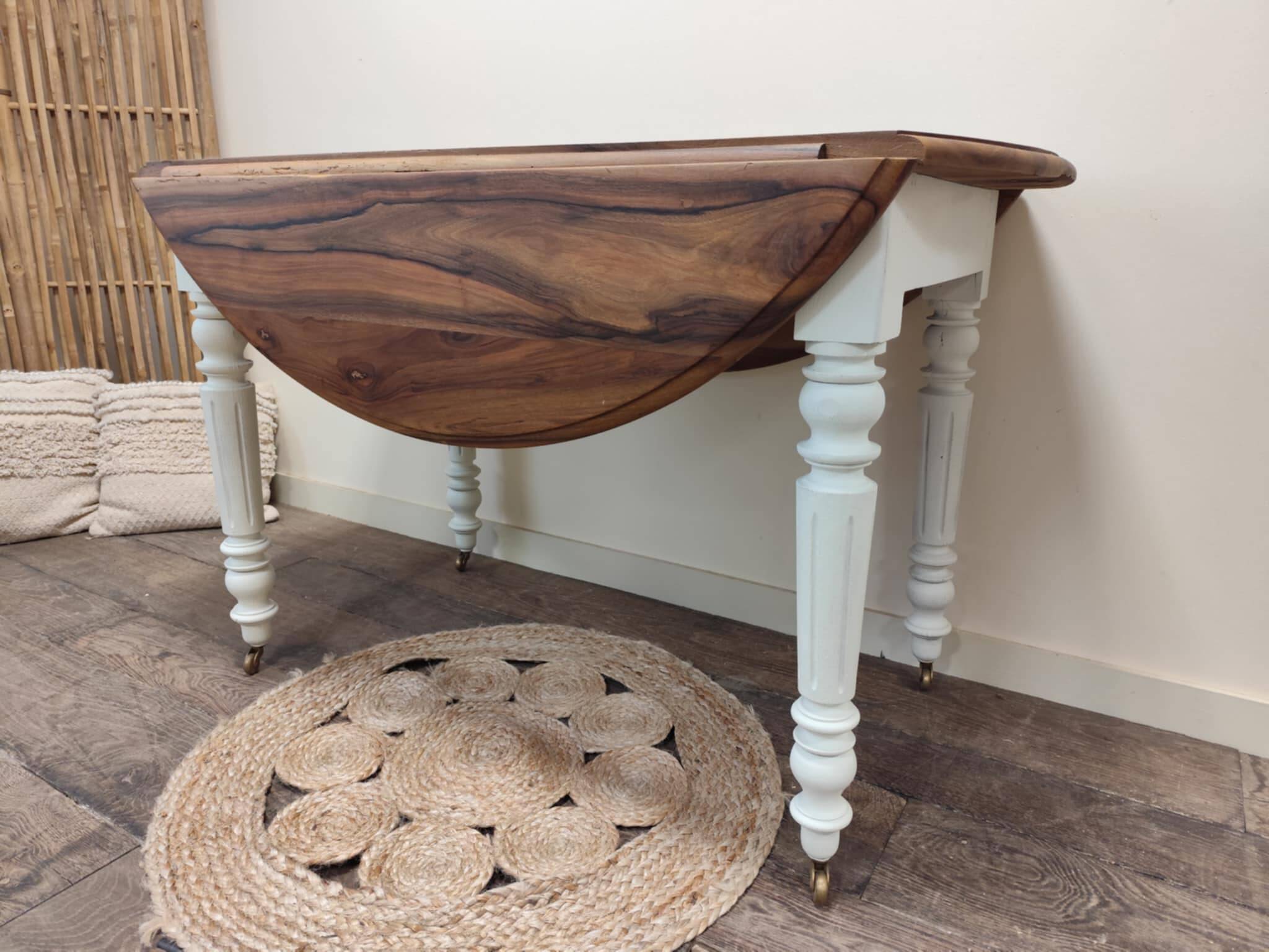 Console/table convertible in walnut