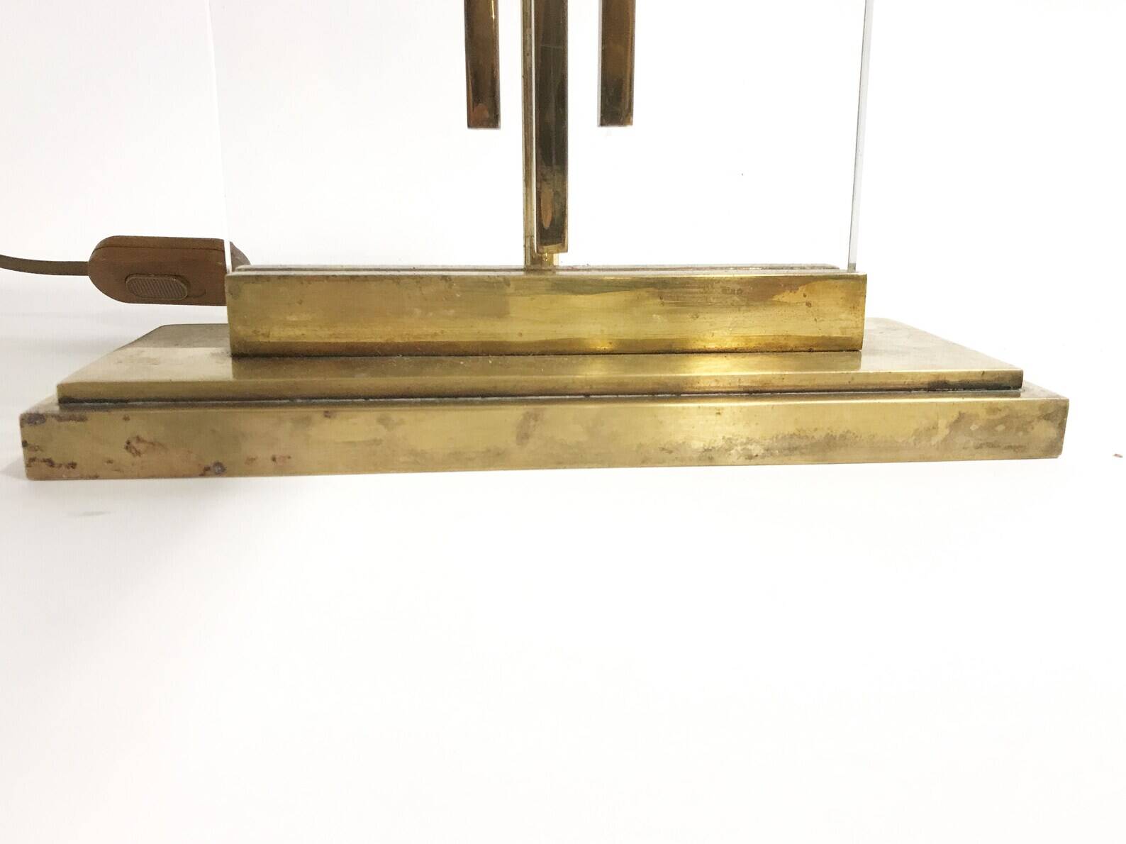 Vintage bronze table lamp, 1960s