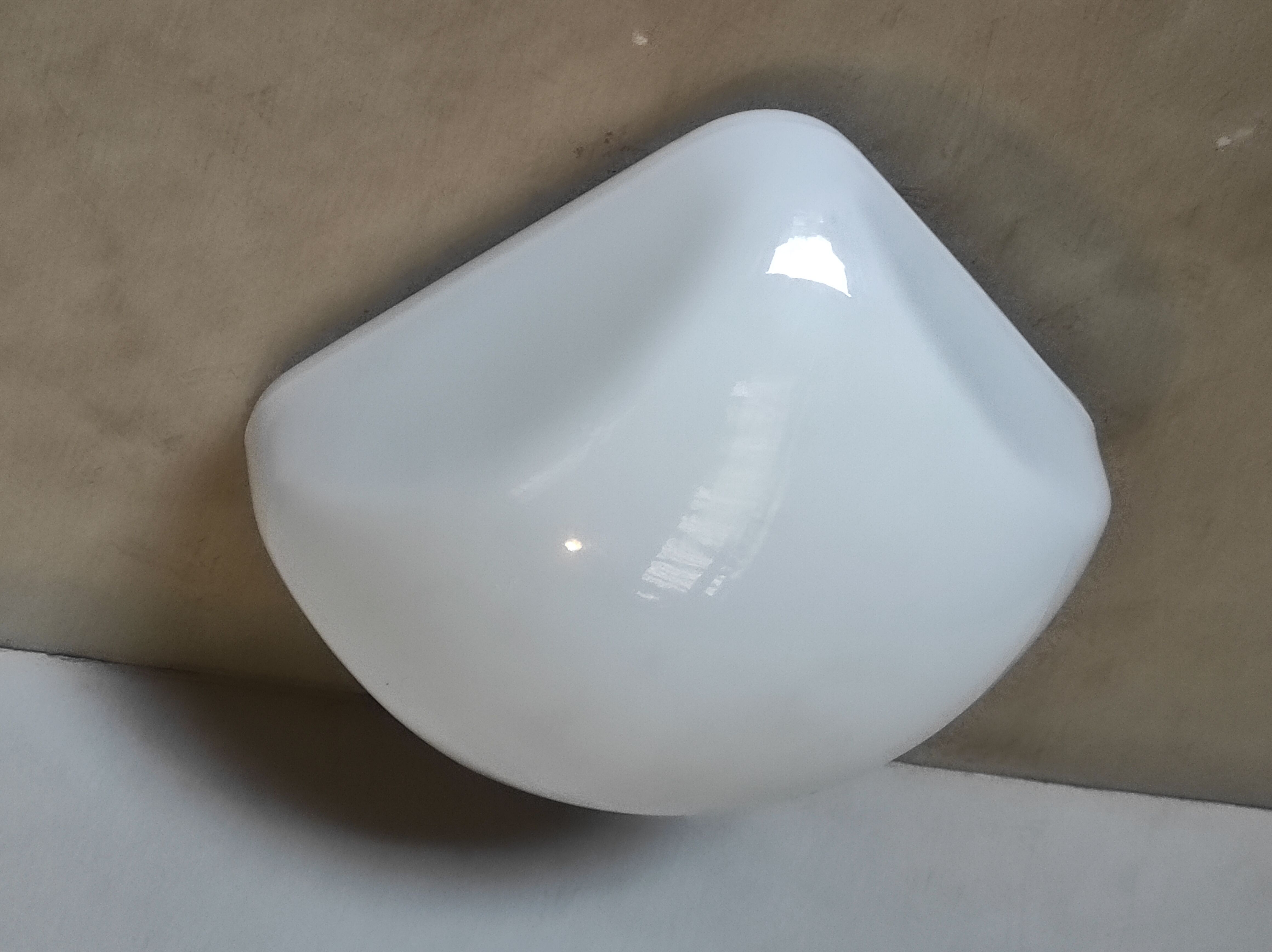 Old ceiling lamp or wall lamp vintage square with white opaline globe 60s