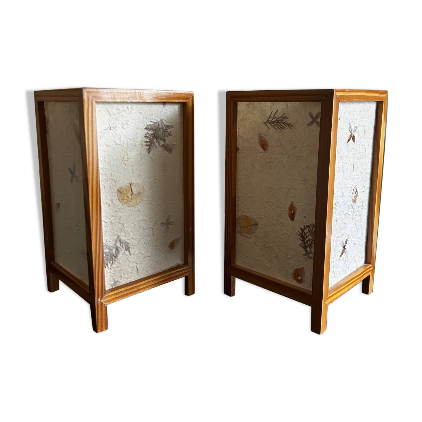 pair of dried flower lamps 1970