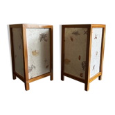 pair of dried flower lamps 1970