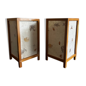 pair of dried flower lamps 1970