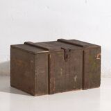 Petit coffre ancien vert olive (c.1920) #26
