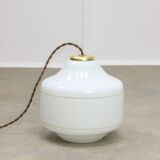 Mid-Century Italian Opaline and Brass Pendant Lamp