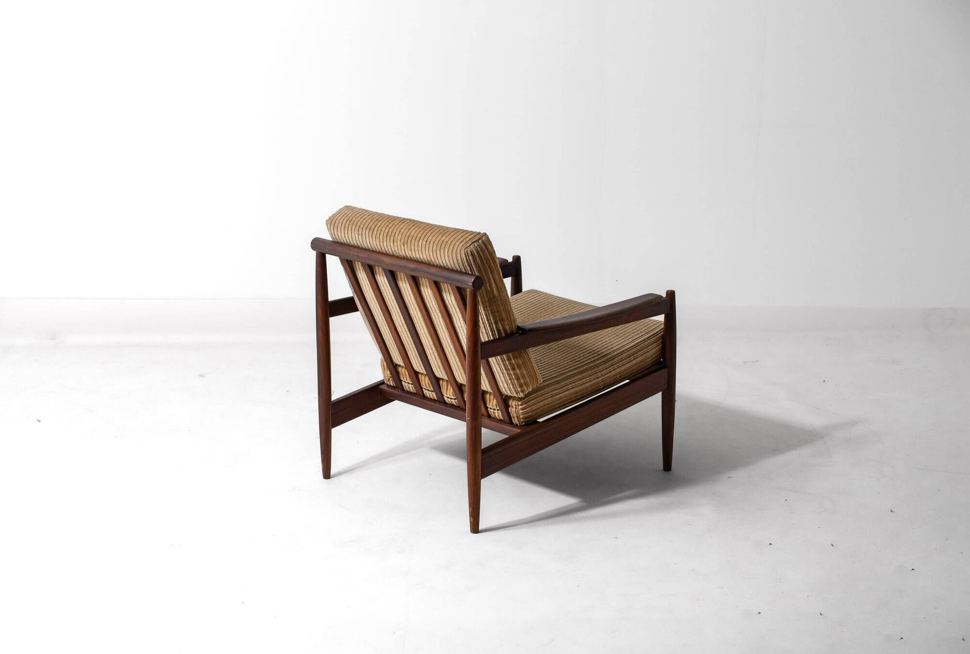 Danish lounge chair in teak and corduroy, 1960s