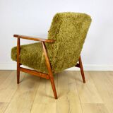 Vintage armchair, 1970s, red fox - high pile Camel