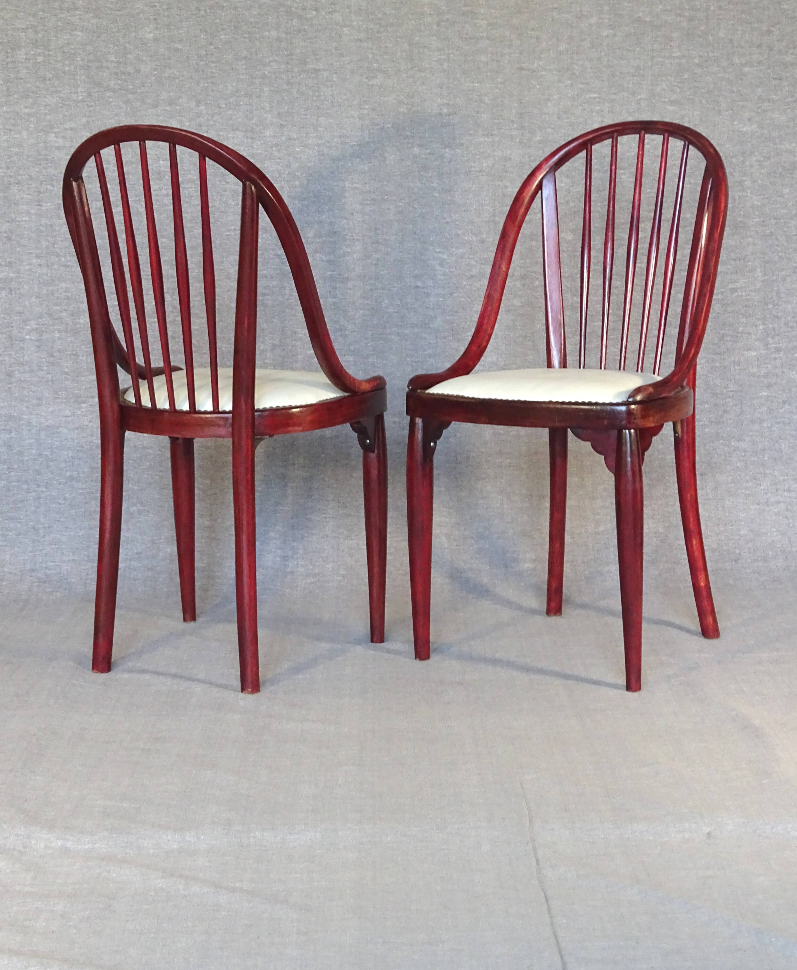 Deux chaises Thonet N ° A846 - Otto Prutscher - 1925 -Assises cuir -