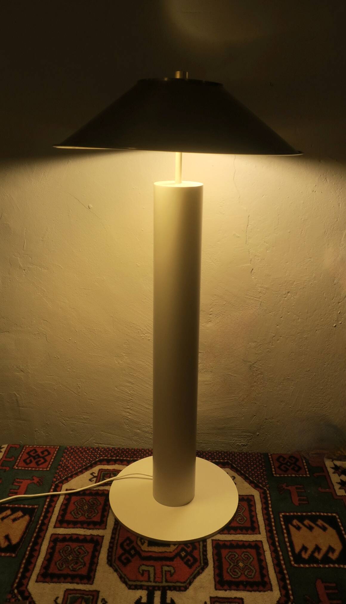 Floor lamp with brass shade by Peter Preller for Tecta, 1980