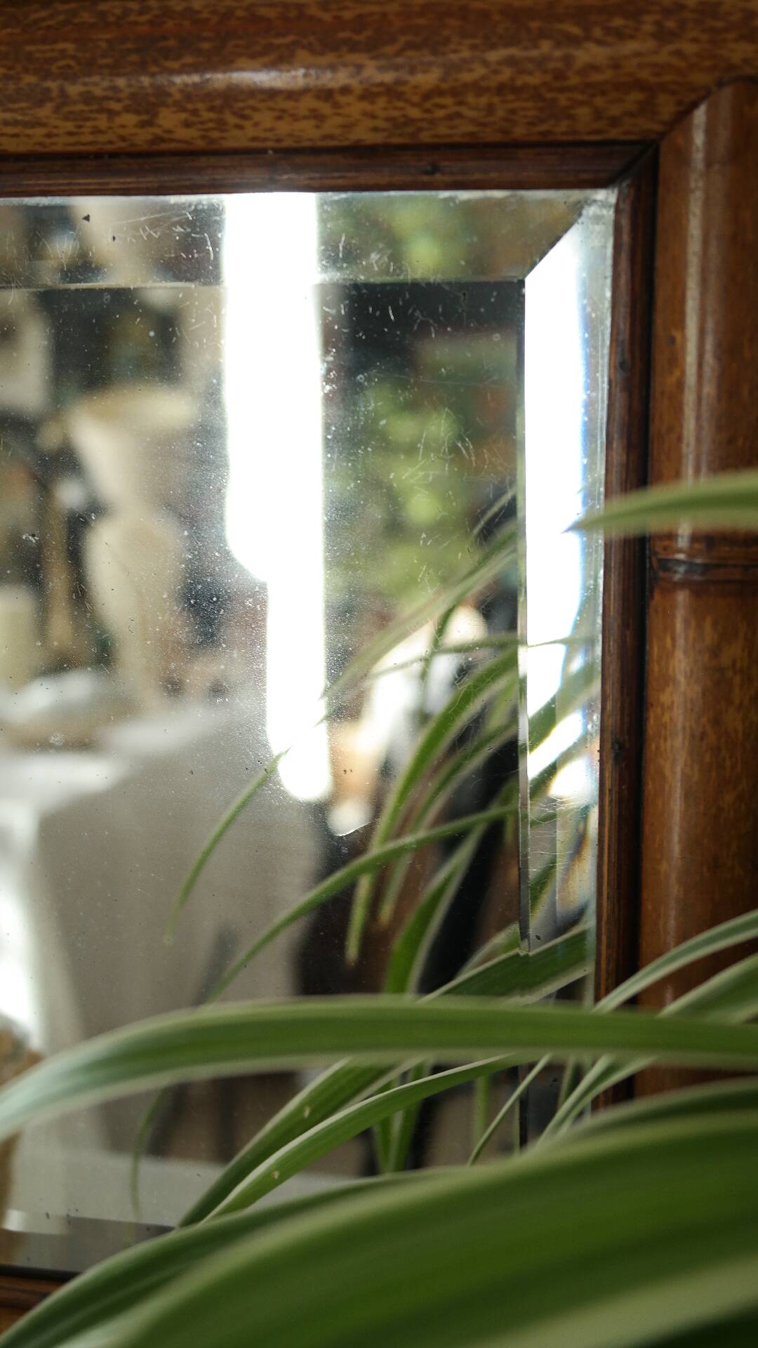 Vintage bamboo wall mirror 50's