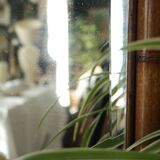 Vintage bamboo wall mirror 50's