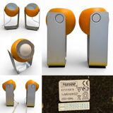 Pair of Space Age eyeball orange lamps by Massive Belgium