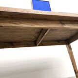 Beech farmhouse table, tapered legs, France, 1970s