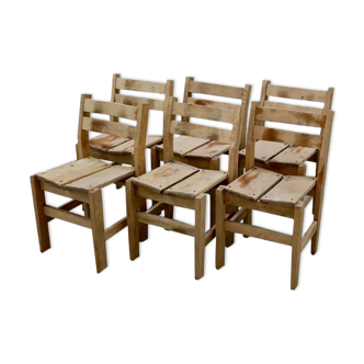 Brutalist beech chairs