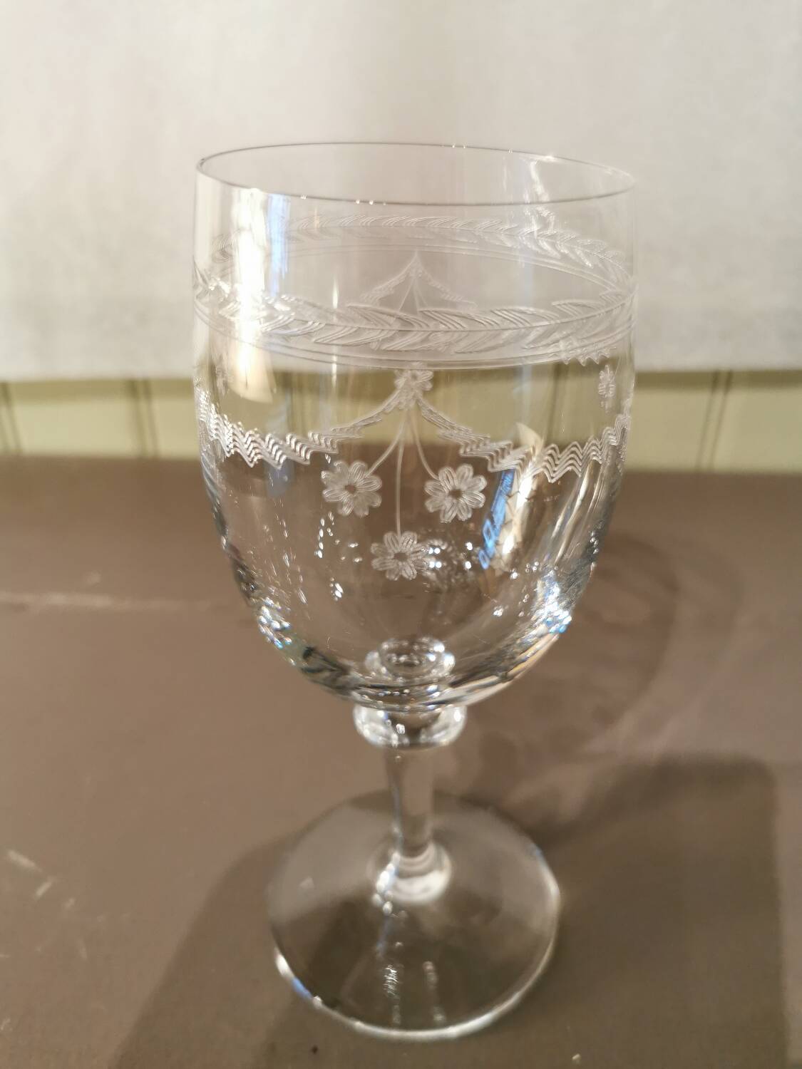 Set of 9 crystal glasses from the Napoleon III period