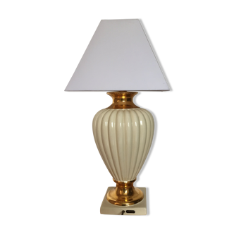 Ivory ceramic lamp Le Dauphin