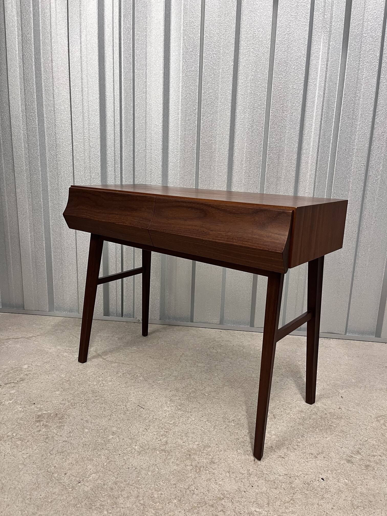 Swedish Console Table with Two Drawers in Dark Teak by G&T, 1960s
