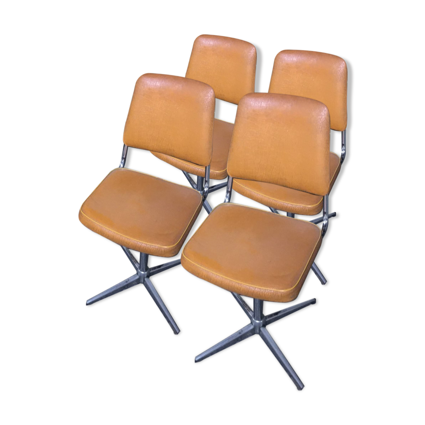 Lot of 4 1970s swivel chairs