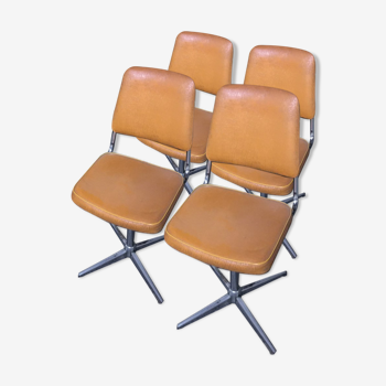 Lot of 4 1970s swivel chairs