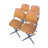 Lot of 4 1970s swivel chairs