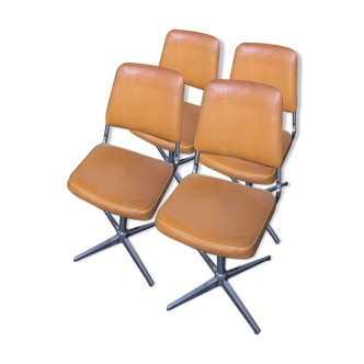 Lot of 4 1970s swivel chairs