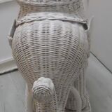 Rattan side table elephant