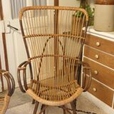 Pair of rattan armchairs