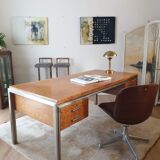 Large desk in burlwood