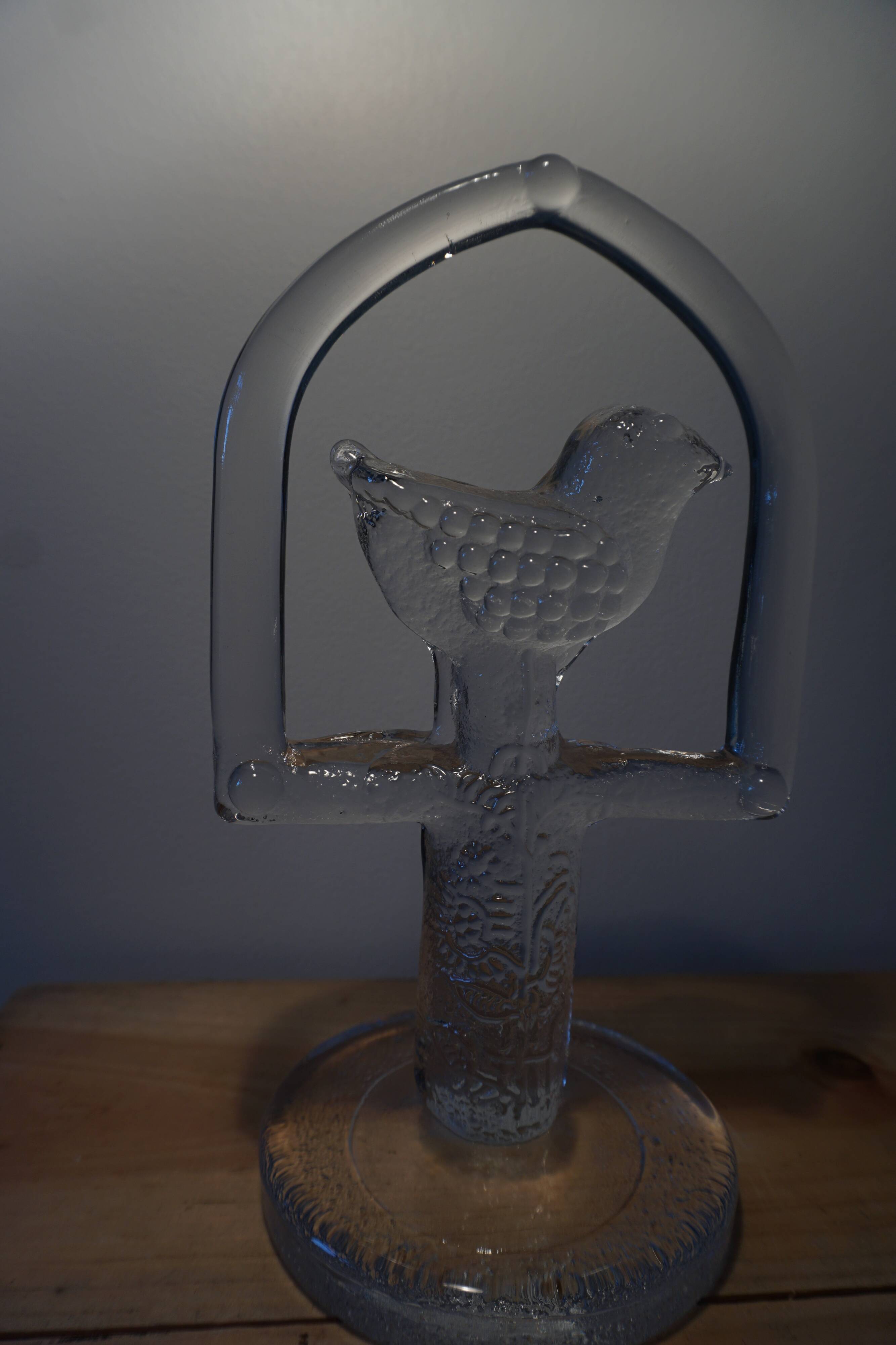 Glass bird suncatcher sculpture