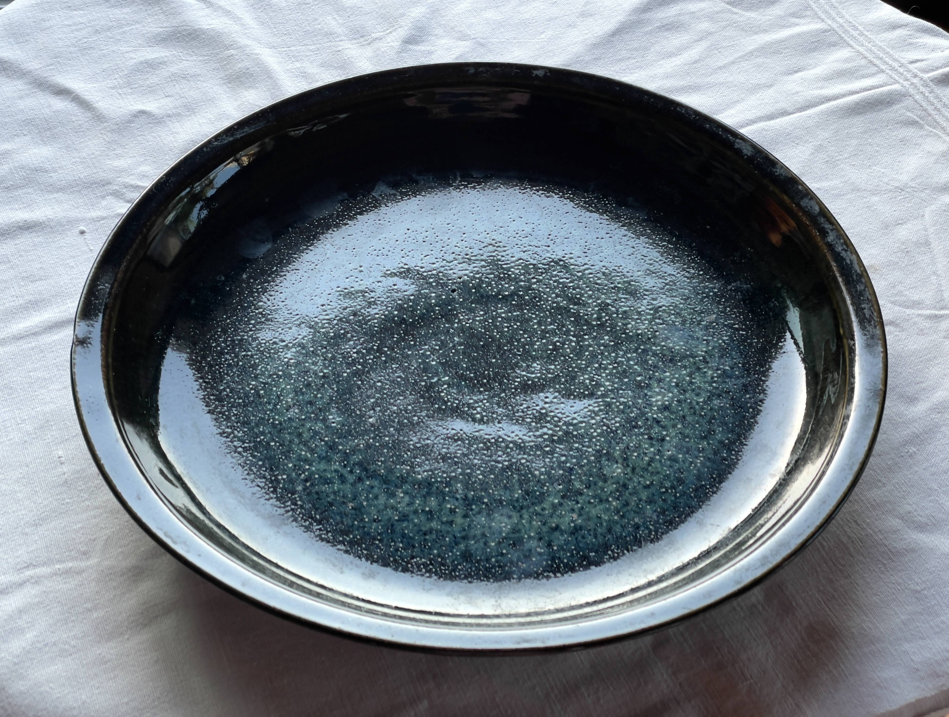 Large Pichon stoneware dish 1960
