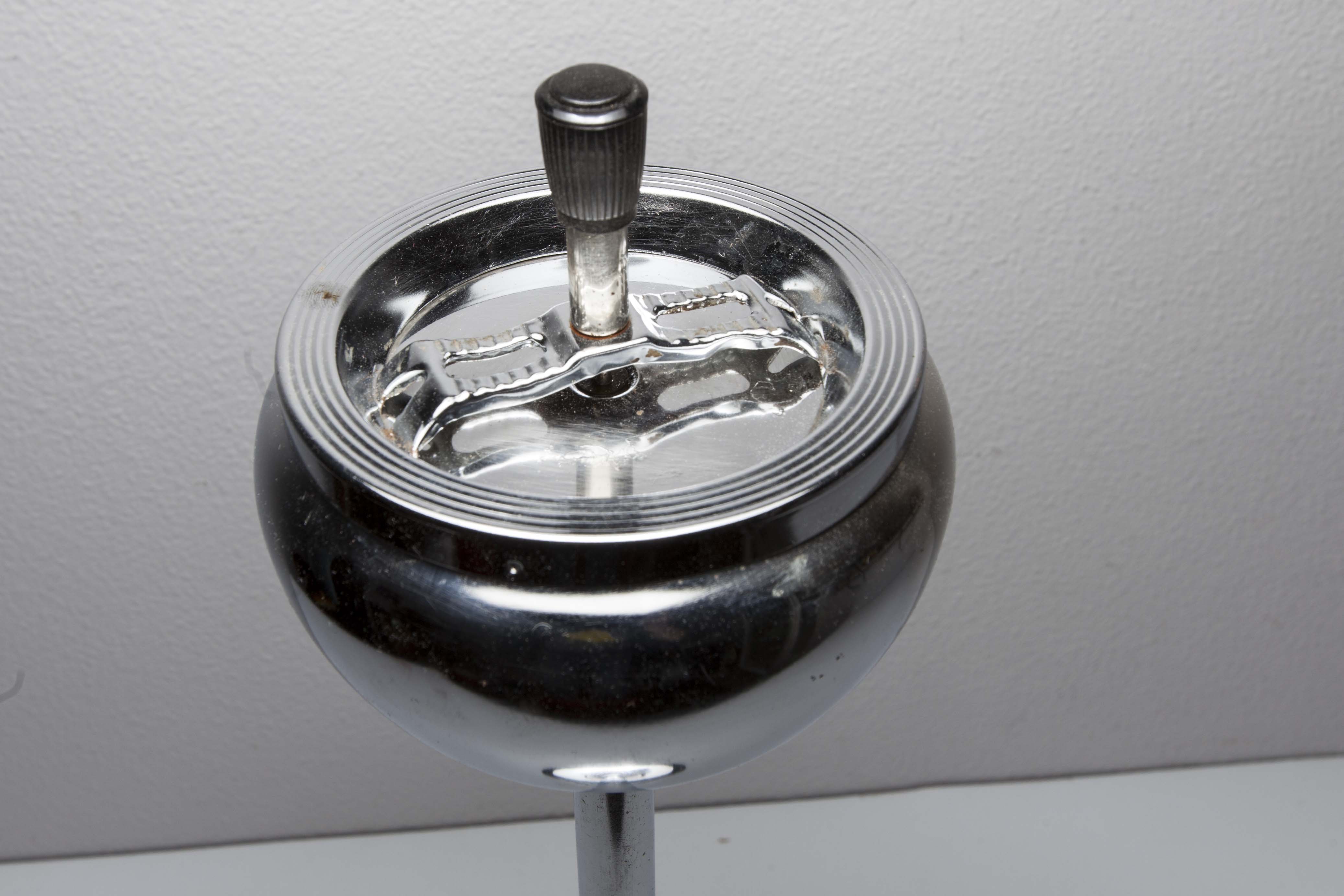 Ashtray on foot art deco chrome