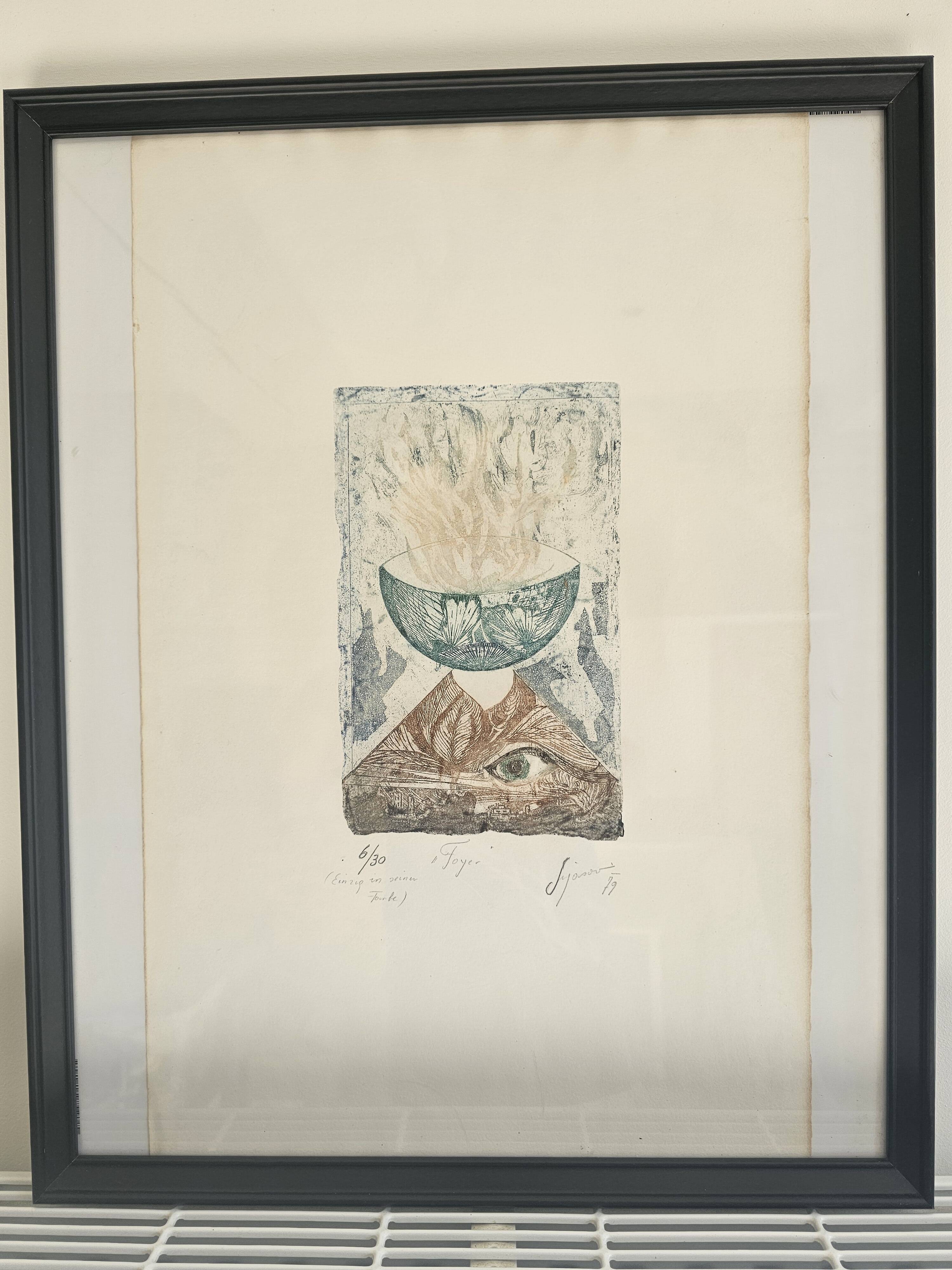 Tableau Gravure - le Foyer 630 - Signé Mischa Sijasov 1979