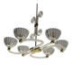 Venetian glass chandelier from Murano and brass, circa 1940.