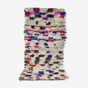 Tapis berbère marocain en laine tissé a la main azilal moderne vintage 180x80 cm