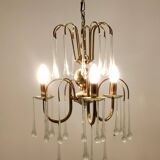 Murano Glass Teardrop Chandelier in the Style of Venini, Italy