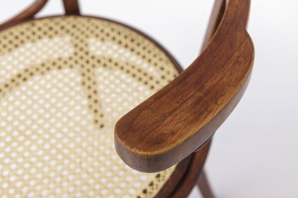 Chaise de bureau vintage en bois courbé, chaise autrichienne des années 1950, milieu du siècle
